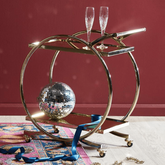 Trueliving Royal Golden Bar Trolley 62.5D x 42.5W x 82.5H Centimeters