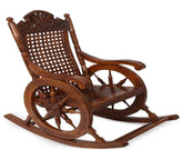 Sheesham Wood Traditional Carved Design Wooden Rocking Chair