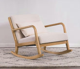 Breanna Handmade Teak Wood Natural Finish Rocking Chair (Beige)