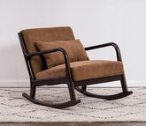 Rowan Handmade Teak Wood Walnut Finish Rocking Chair (Brown)
