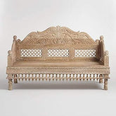 Hand Craved Sheesham Wood Seater Sofa Chair with Backrest