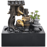 Trueliving Black LED Luxury Water Fountain Table Top 13L x 13W x 21H Centimeters