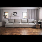 Trueliving Modern Light Four Seater Sofa Linen Finish 76.2D x 177.8W x 76.2H Centimeters
