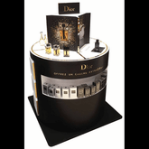 Trueliving Black Round Retail Store Perfume display Unit L30*W30*H90 CM