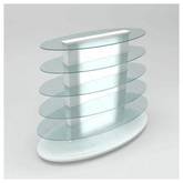 Trueliving WhiteShip Shape Cosmetic shelves retail store cosmetic display rack with cabinet L30*W30*H90 CM