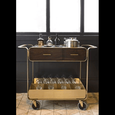 Trueliving Metal Frame Bar Trolley with Drawer 62.5D x 42.5W x 82.5H Centimeters