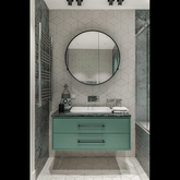 Trueliving See Green Vanity Wash Basin with Cabinet for Bathroom (Standard (Between 20-40 In Width, 30-40 In Height)