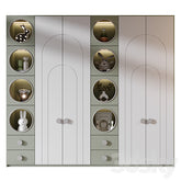 Trueliving 5 Door Walk-in Kids Brown wardrobes Laminated Finish & PU Finish 8Ft *2Ft *9Ft -2438.4MM X 609MM X 2743.2MM)