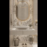 Trueliving Marble White Color Vanity Wash Basin with Cabinet for Bathroom (Standard (Between 20-40 In Width, 30-40 In Height)