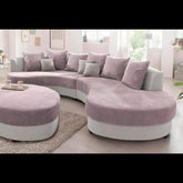 Trueliving Luxurious Light Seven Seater Sofa Velvet Finish 1.77D x 3.6W x 0.84H Meters