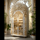 Trueliving White Vintage Look Crockery Cabinet 43.2D x 101.6W x 172.7H Centimeters