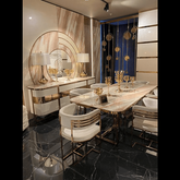 Trueliving Classy White Dinning Table H 30 x W 45 x D 35; Chair : H 34 x W 18 x D 18