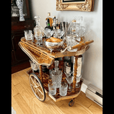 Trueliving Fancy Wood Brown Bar Trolley 62.5D x 42.5W x 82.5H Centimeters