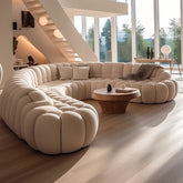 Trueliving Modern Light Seven Seater Sofa Linen Finish 1.77D x 3.6W x 0.84H Meters