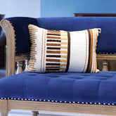 Umber Stripes Embroidered Cushion Cover