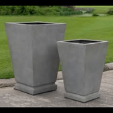 Trueliving Square White Polymer Floor Plant Pot Width:6.8'' Height:7.9''