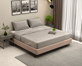 Vegan Bamboo Silk Bedsheet 300 TC Naturally Anti-Bacterial King Bedsheet with 2 Pillow Cover (Grey)