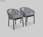 Grey Rope 2 Seater Chair Set And Grey Cushions