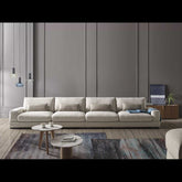 Trueliving Luxurious Dark Four Seater Sofa Leather Finish 76.2D x 177.8W x 76.2H Centimeters