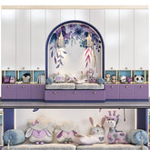 Trueliving 5 Door Walk-in Kids White wardrobes Laminated Finish & PU Finish with Drawers 8Ft *2Ft *9Ft -2438.4MM X 609MM X 2743.2MM)