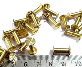 IMPRINT Set of 5 Brass Screws Post, Album Screw, DIY Leather Decoration Bookbinding Round Flat Head Stud Screw, Scapbook Brass Binding Screw Post(9 x 8)