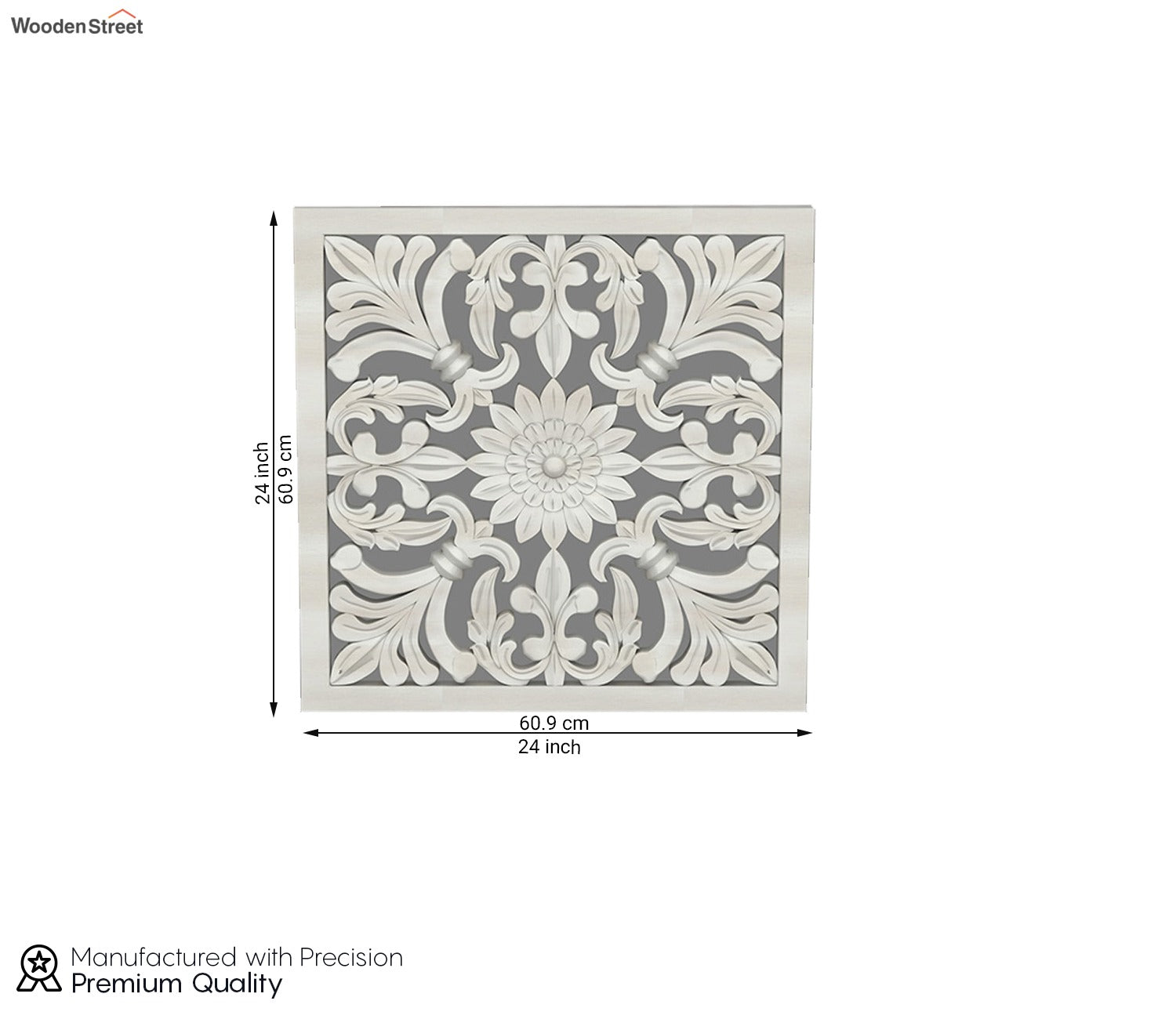 Marie Wall Panel without Glass (White Finish, 24 x 24)