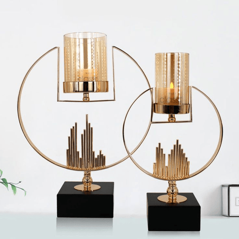 Trueliving Golden Metal Luxury Feel Candle Holder 35 CM