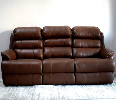 Valencia 3 Seater Recliner Sofa (Saddle Brown)