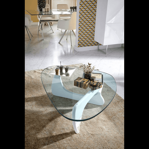 Trueliving White Coffee Table Living Room H 14 x W 33 x D 33