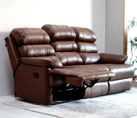 Valencia 3 Seater Recliner Sofa (Saddle Brown)