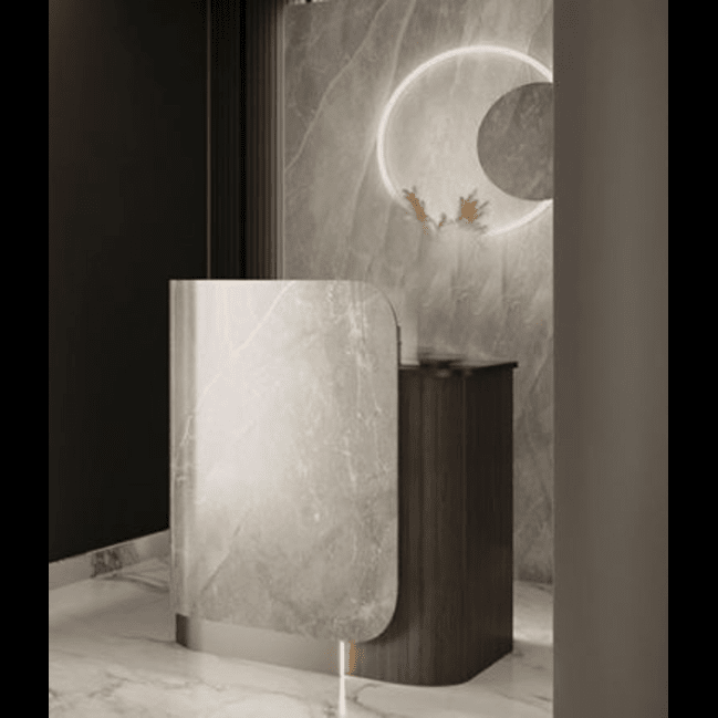 Trueliving  Light-Grey Small Luxury Reception Table 30D x 100W x 155H Centimeters