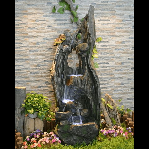 Trueliving Brown Modern Water Fountain Indoor 3 Ft To 1 Ft