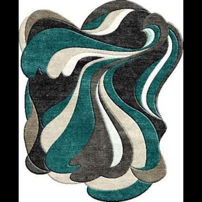 Trueliving ‎Square Rug Multi color Round 4X4 Feet