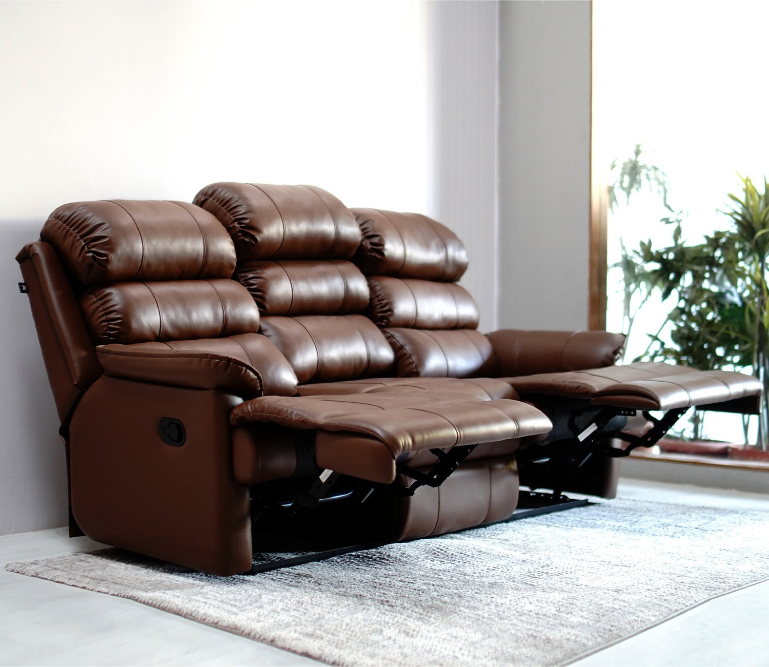 Valencia 3 Seater Recliner Sofa (Saddle Brown)