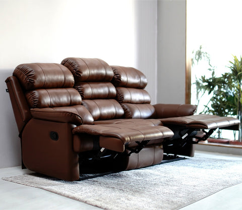 Valencia 3 Seater Recliner Sofa (Saddle Brown)