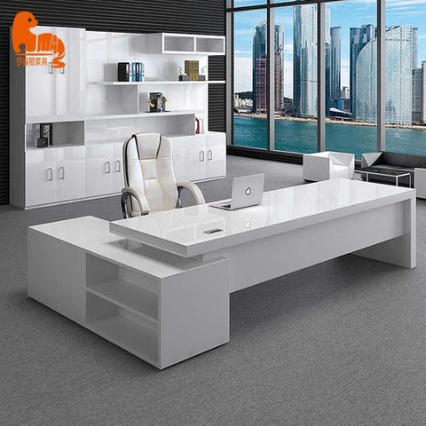 Trueliving Royal White Office Table Living Room H 14 x W 33 x D 33
