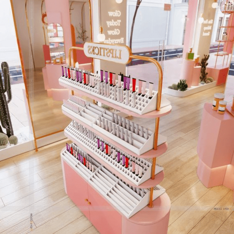 Trueliving White Luxuries Cosmetic display Rack L60*W30*H182 CM