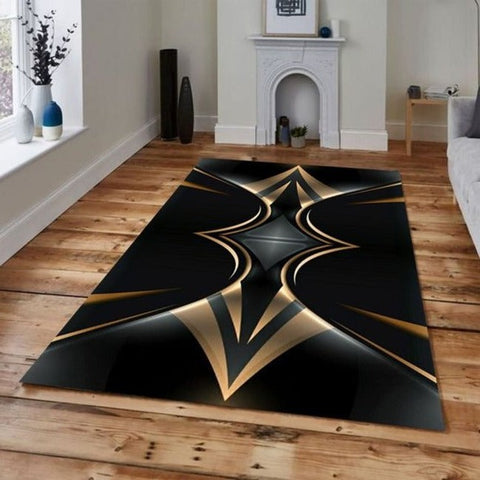 Trueliving ‎Square Black Carpet 9X4 Feet
