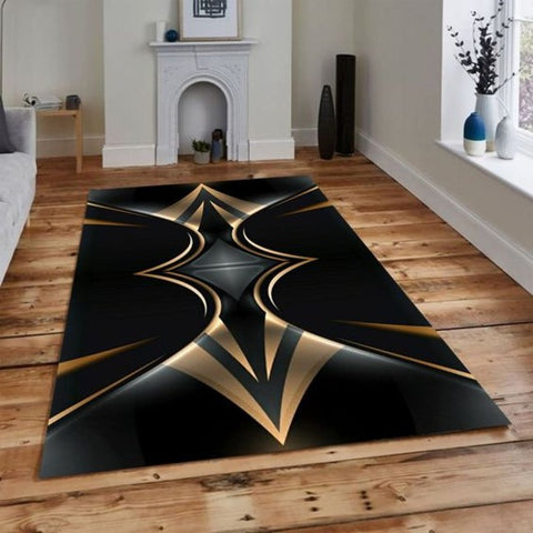 Trueliving ‎Square Black Carpet 9X4 Feet
