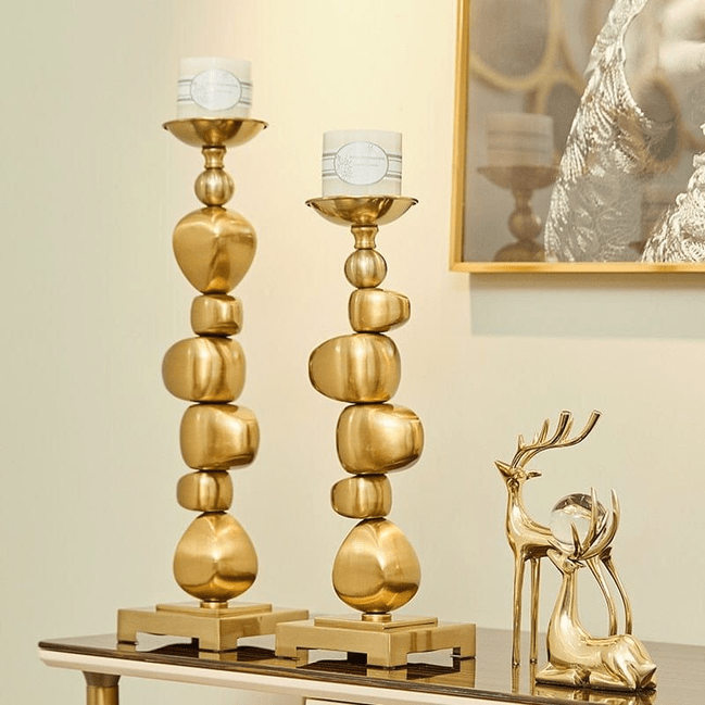 Trueliving Golden Metal Royal Feel Candle Holder 41 CM