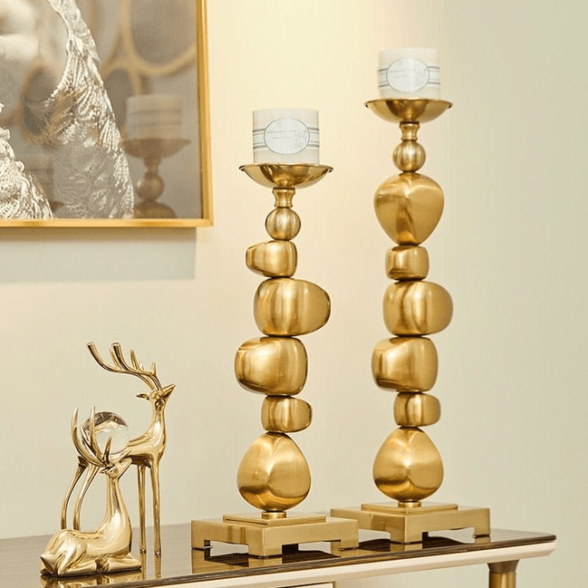 Trueliving Golden Metal Royal Feel Candle Holder 41 CM