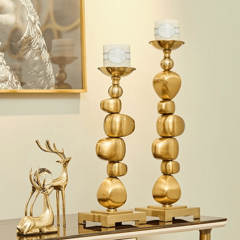 Trueliving Golden Metal Royal Feel Candle Holder 41 CM