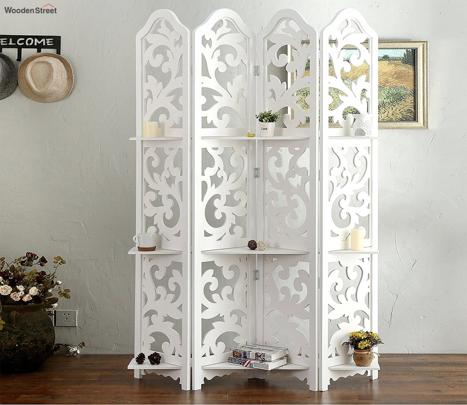Roshani 4 Panel Wooden Partition