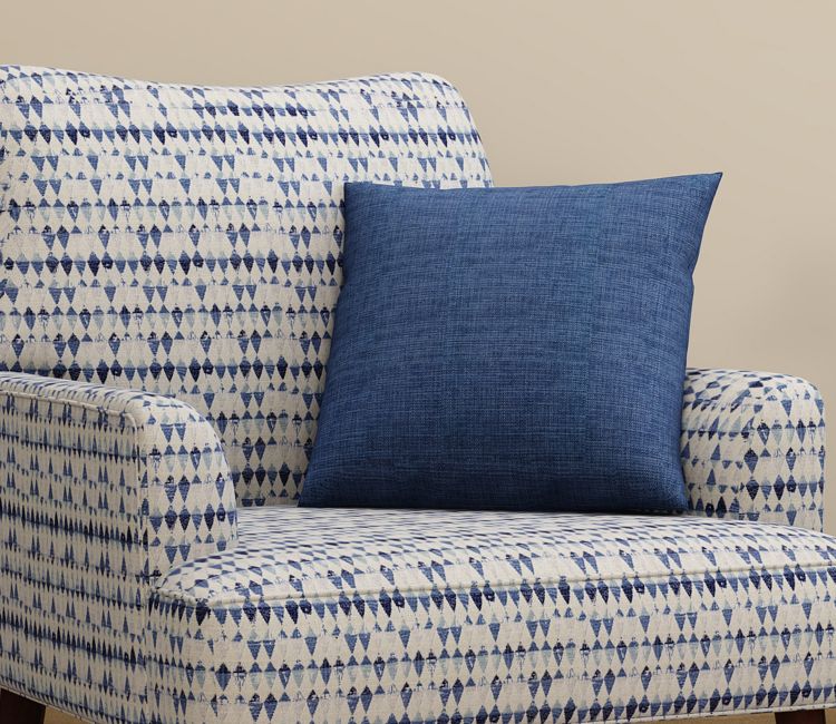 Krista Cushion Cover with Filler - Pack of 1 (16x16 Inch, Iris Blue)
