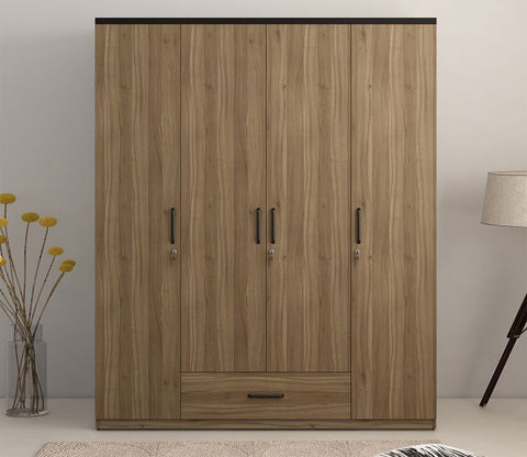 Kosmo Hover 4 Door Engineered Wood Wardrobe Without Mirror