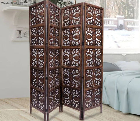 Aiba 4 Panel Carved Wooden Partition