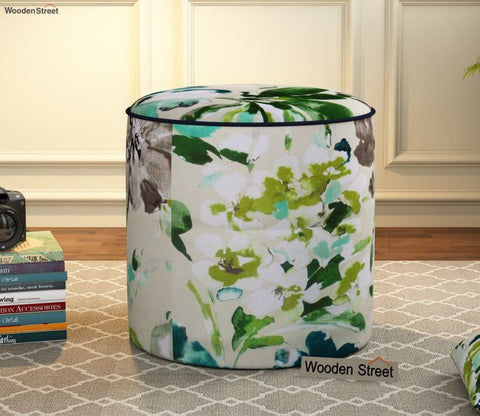 Robin Round Pouffe (Aqua Flower)