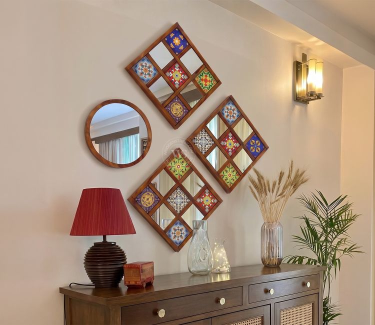 Bohemian Mirror Collage (Honey Finish)