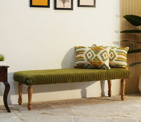 Piccolo Upholstered Bench (Dark Olive Green)