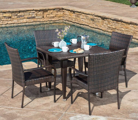 Dark Brown 4 Seater Outdoor Furniture Set